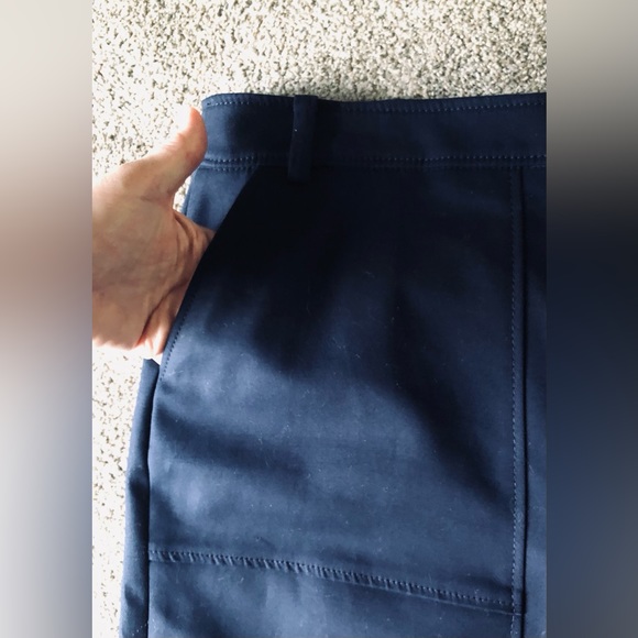 Anne Klein Skirt sz 12 Workwear Career Pencil Straight Pockets Navy Classic - Picture 5 of 13
